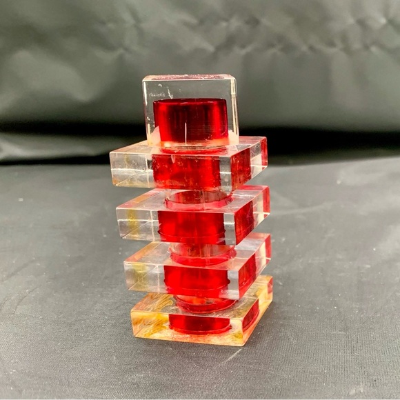 Vintage Lucite/Acrylic Red Perfume Bottle - Picture 3 of 12